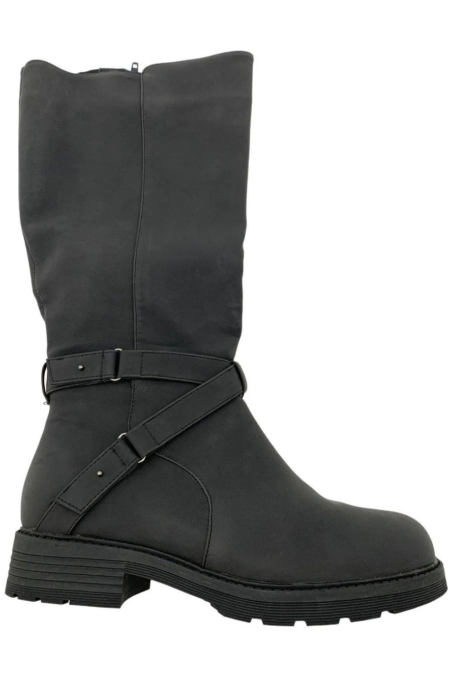 Easy Works Women's Austyn Zip Tall Shift Boots Black - Wide